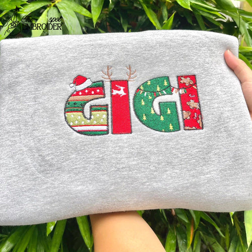 Christmas Embroidered Sweatshirt, Custom name Christmas Embroidered Shirts, Christmas Gifts, Christmas Crew Shirt