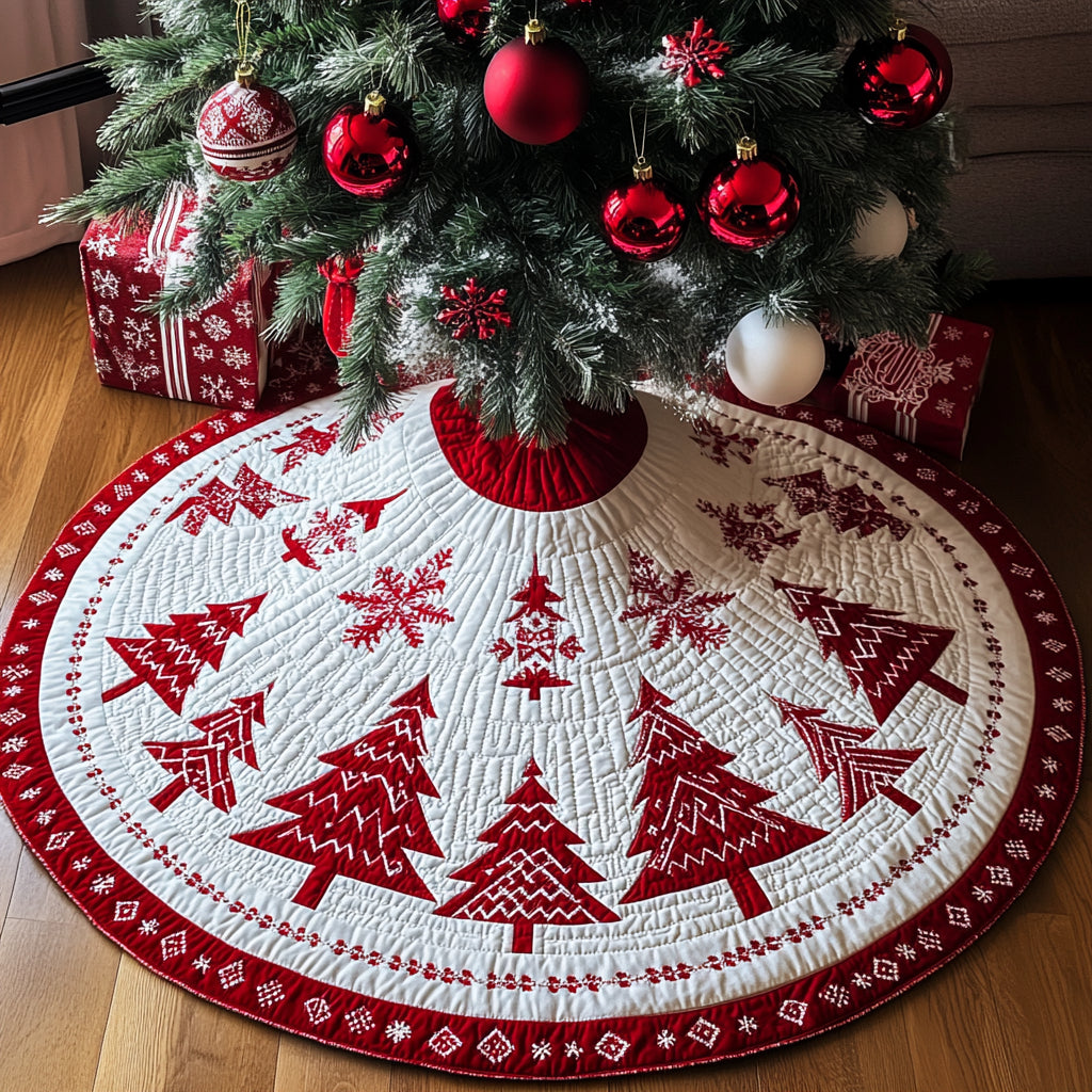 Christmas Tree Patchwork Quilted Tree Skirt, Patchwork Xmas Tree Skirt, Holiday Decor, Xmas Tree Base Cover, Custom Tree Skirt XMASTS70
