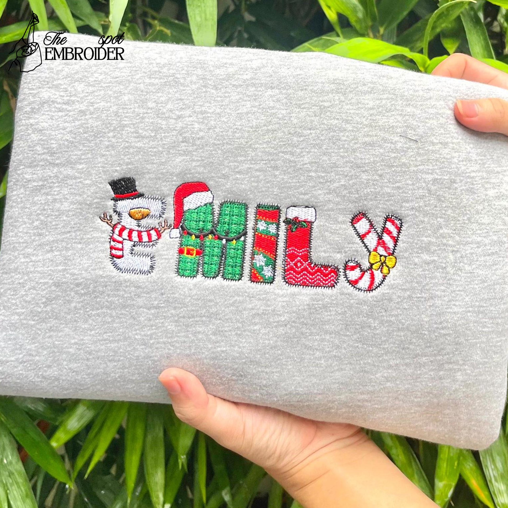 Christmas Embroidered Sweatshirt, Custom name Christmas Embroidered Shirts, Christmas gifts, Christmas crew shirt