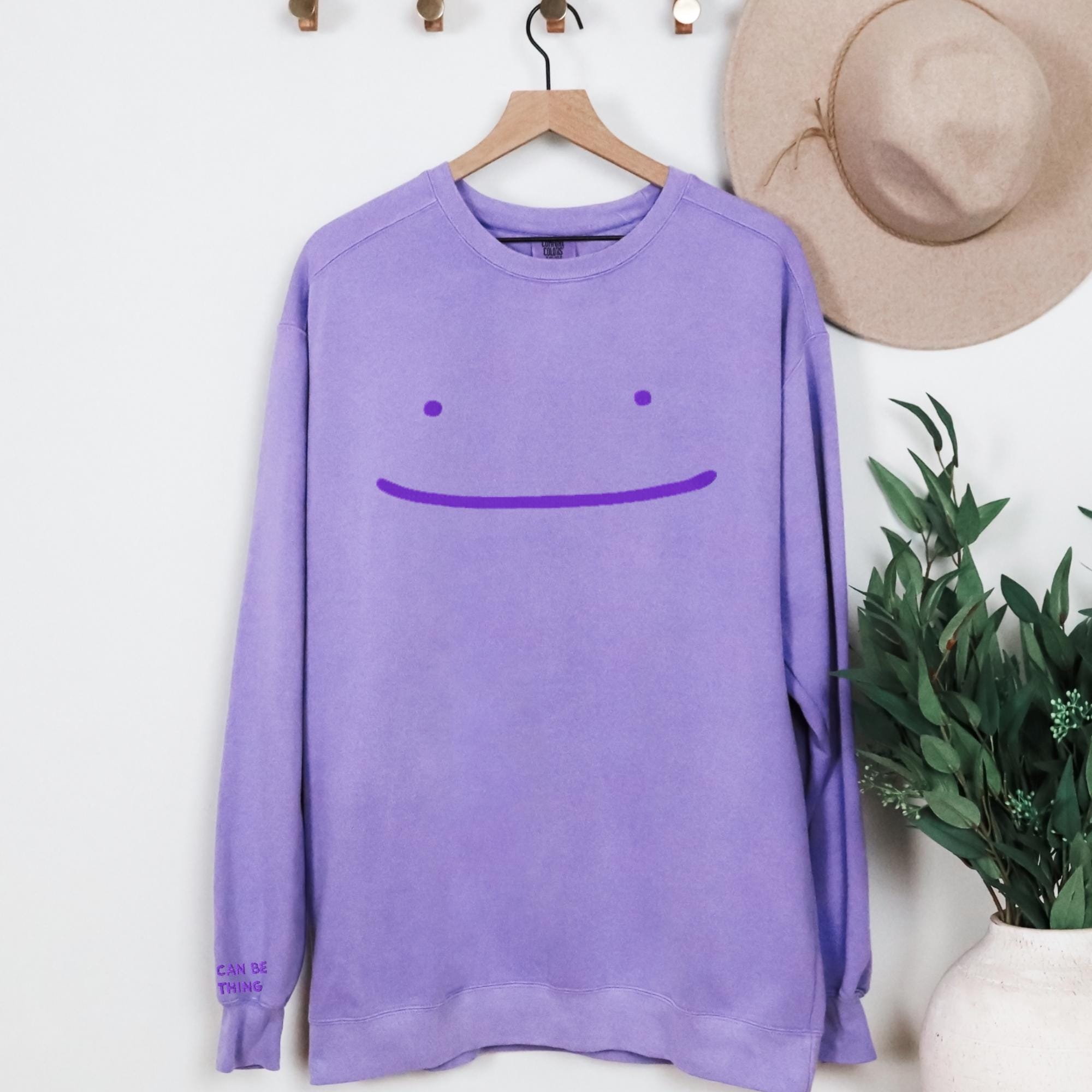 You Can Be Anything Smile Embroidered Sweatshirt, Positive Quote Crewneck, Inspirational Graphic Pullover, Cute Minimalist Hoodie, Uplifting Gift Idea