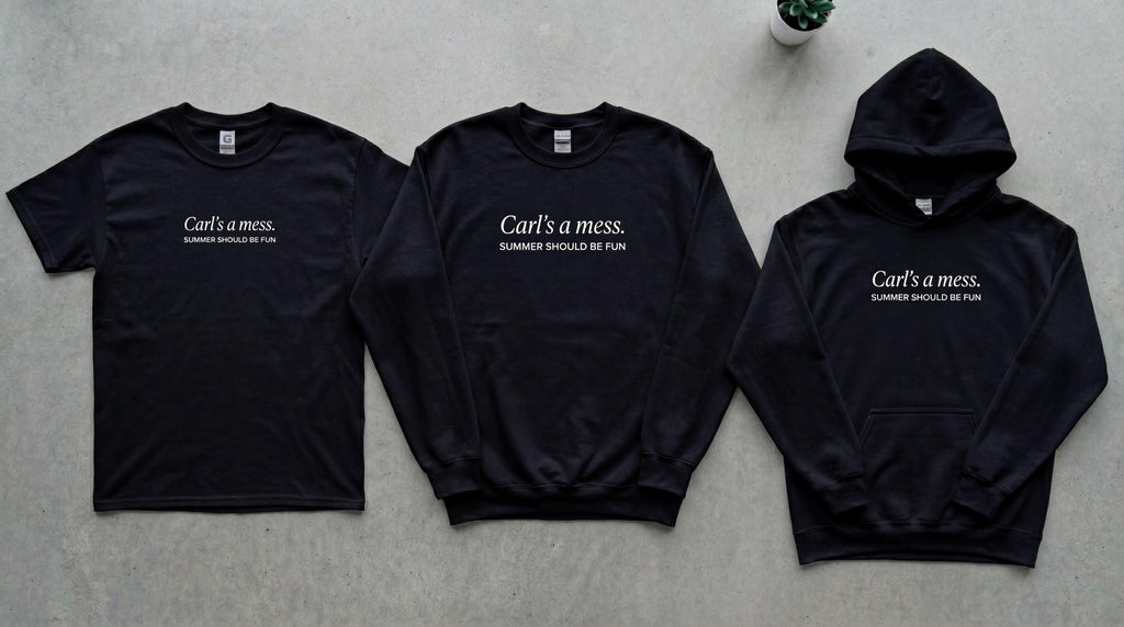 Carls a Mess Embroidered Shirt – “Summer Should Be Fun” Quote Tee, Minimalist Unisex Soft Cotton Top, Casual Streetwear Gift for Men & Women