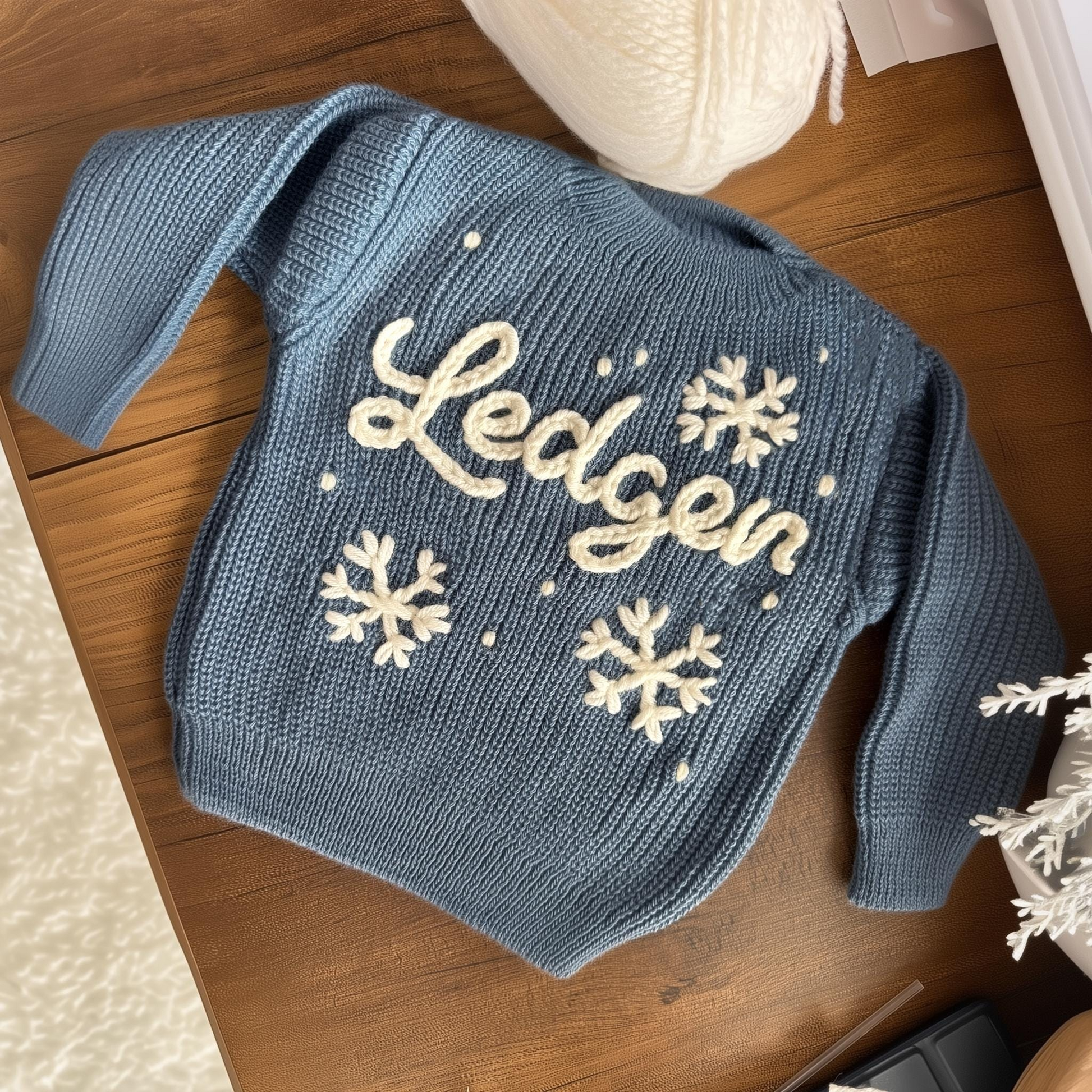 Custom Name Baby Sweater, Hand Embroidered Name, Custom Knit Baby Clothes, Baby Birthday Gift Idea