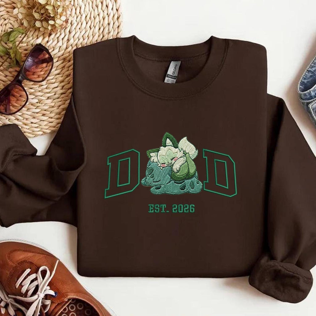 Embroidered Pokedad Character Hoodie, Cute Poke Dad Characters Sweatshirt, Embroidered Anime Shirt, Anime Lover Sweatshirt