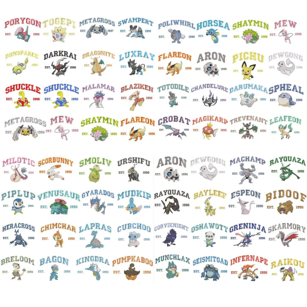 Custom Poke Anime Embroidered Sweatshirt, Personalized Character Crewneck, Gift for Her & Him