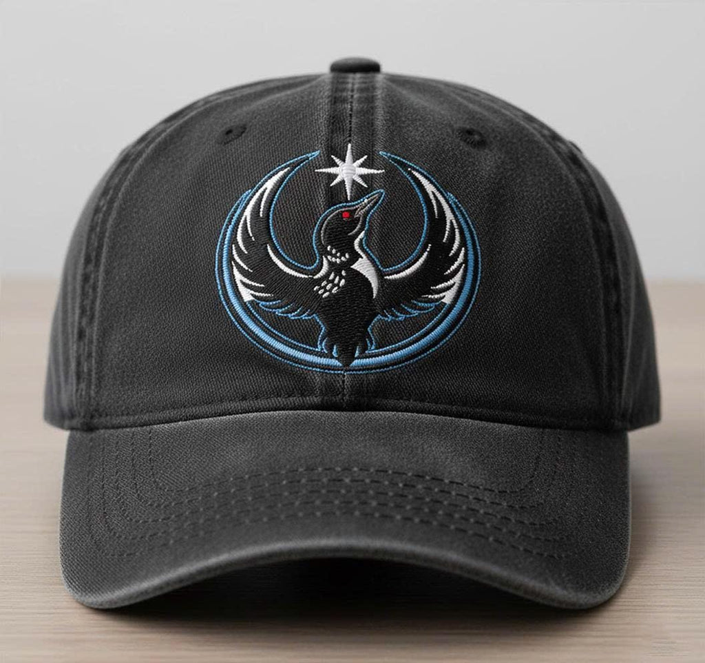 Minnesota Rebel Alliance Embroidered Hat, MN State Bird Loon Resistance Cap, Political Protest Baseball Cap, Minnesota Starbird Dad Hat