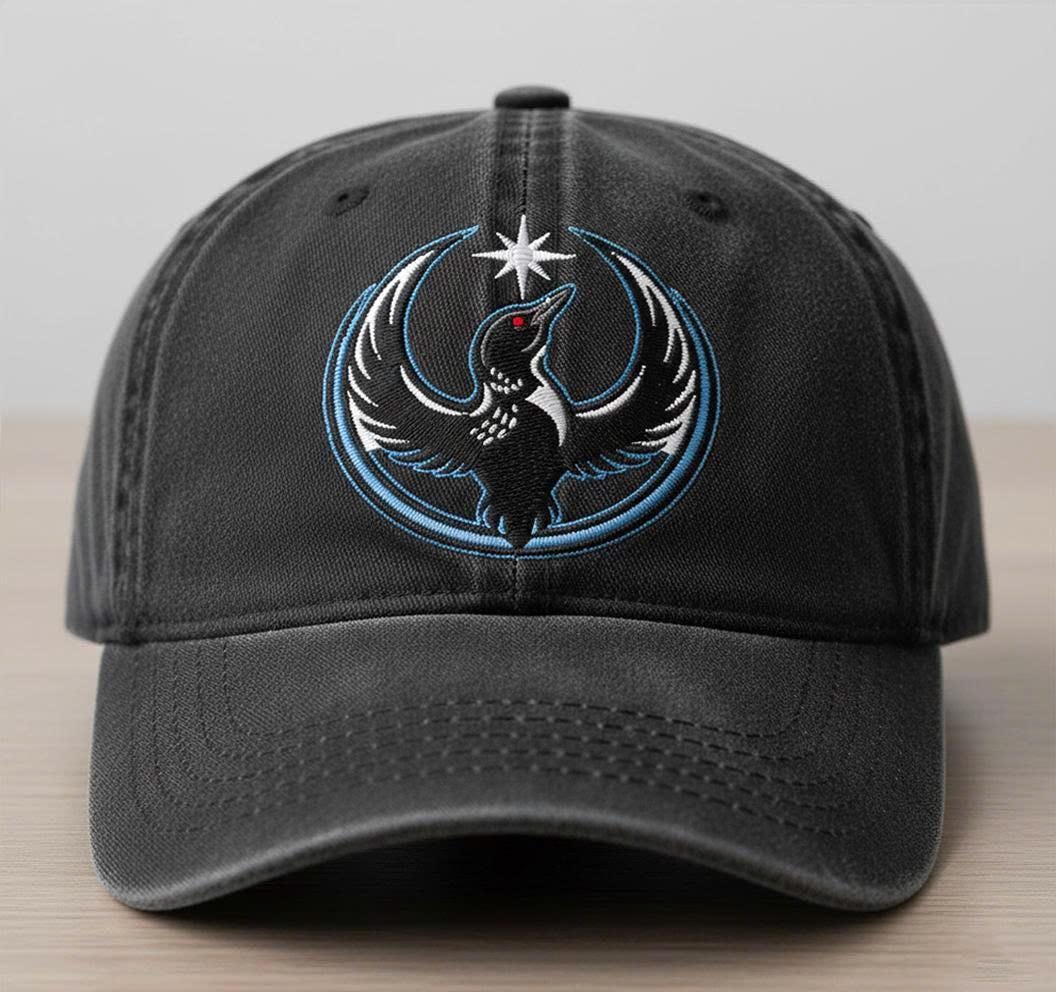 Minnesota Rebel Alliance Embroidered Hat, MN State Bird Loon Resistance Cap, Political Protest Baseball Cap, Minnesota Starbird Dad Hat