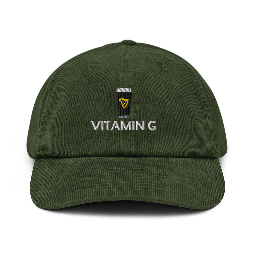 Vitamin G Corduroy Hat, Embroidered Guinness Beer Stout Cap Irish Guinness Dad Hat Beer Lover Gift