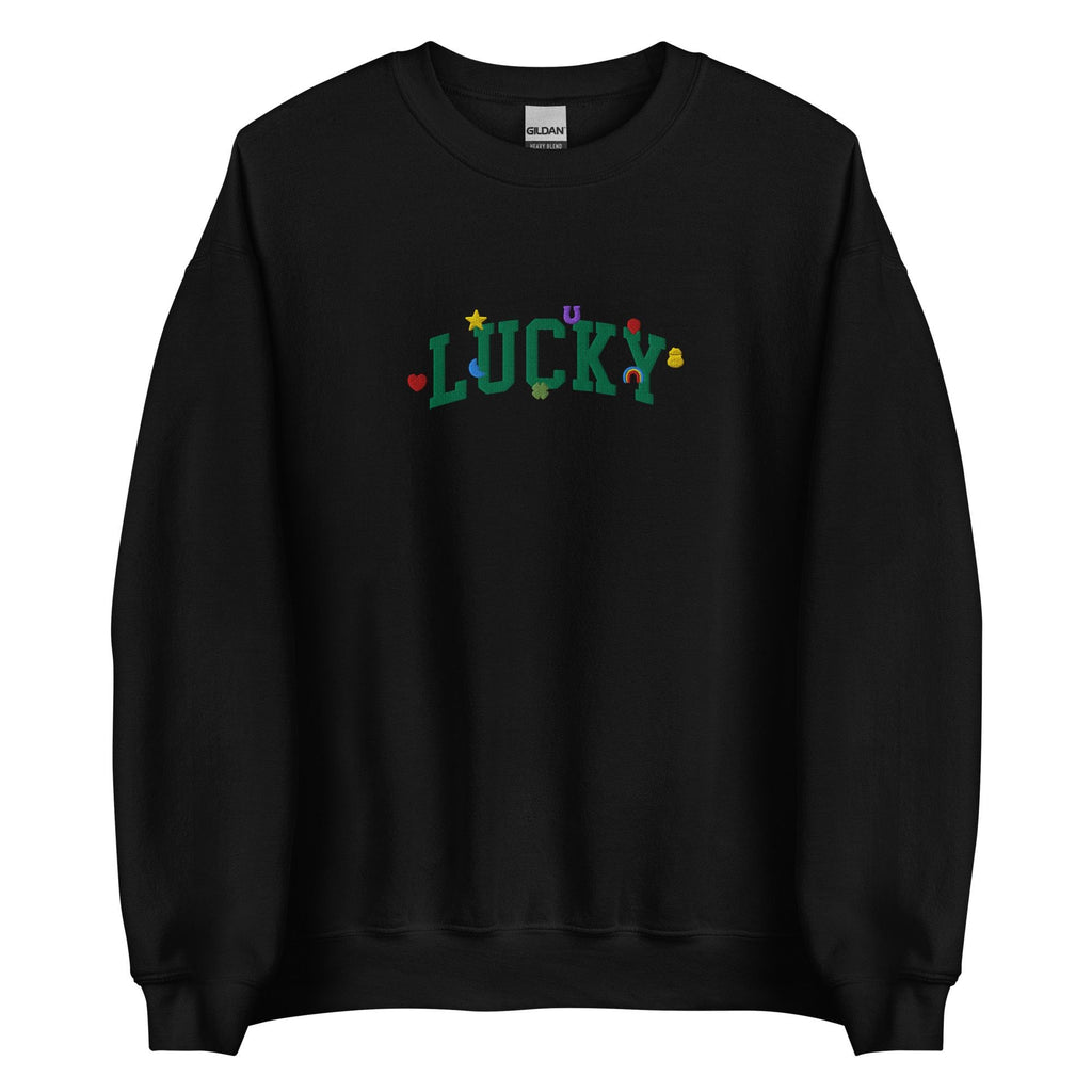 Embroidered Lucky Charms Sweatshirt, Retro St. Patrick’s Day Crewneck, Vintage Irish Green Cozy Pullover