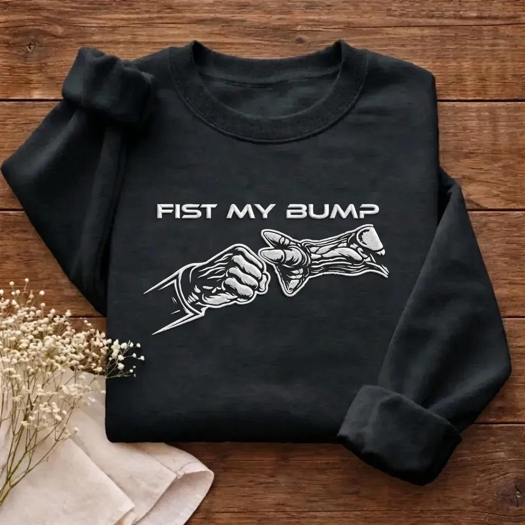Embroidered Fist My Bump Shirt, Project Hail Mary Sweatshirt, Rocky Eridian Grace Crewneck, Sci-Fi Book Fan Gift, Andy Weir Space Pullover