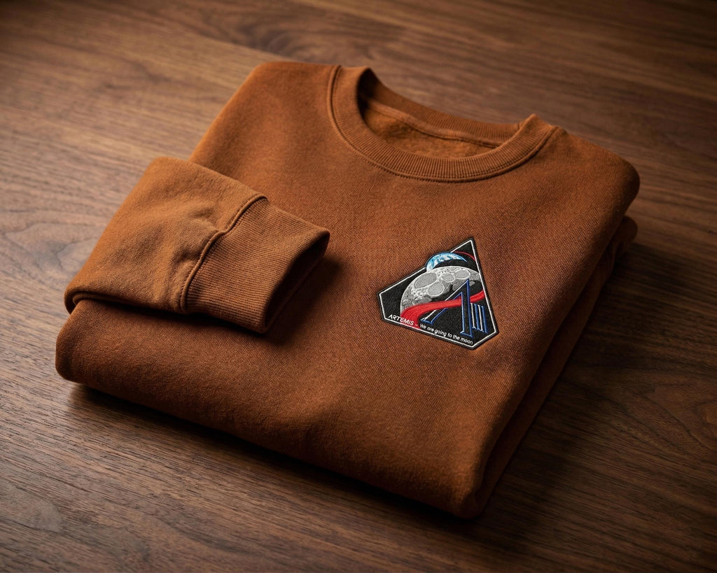 Artemis II Embroidered T-Shirt, NASA Space Program Fan Tee, Moon Mission Rocket Shirt, Astronomy Lover Gift