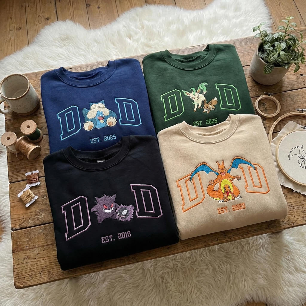 Custom PokeMom Embroidered Shirt, Mother's Day Gift, Birthday Gift For Mom, Pocket Beast, Personalized Anime Characters Sweatshirt