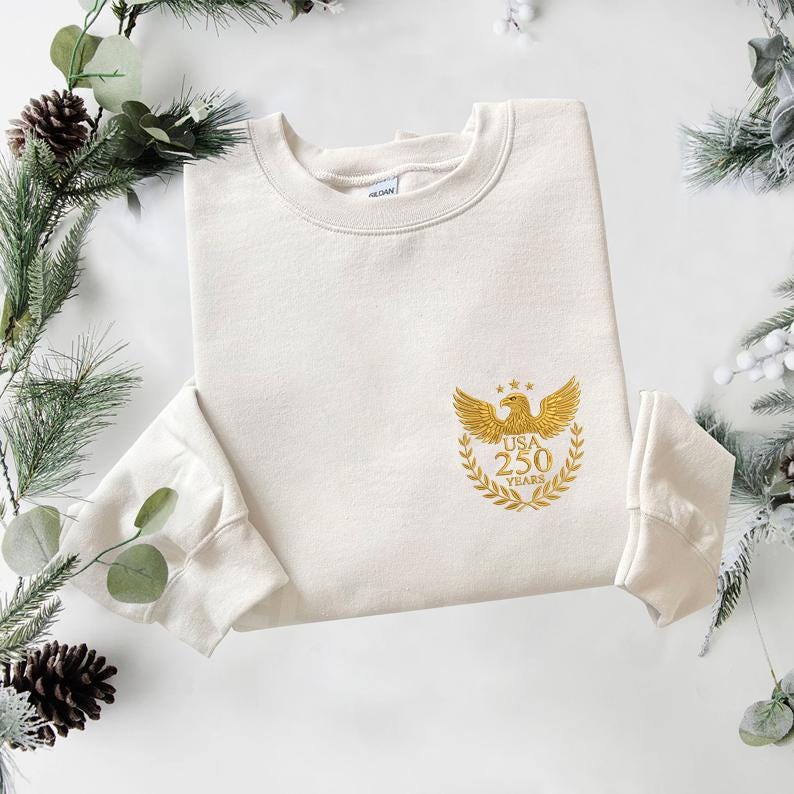 Birds USA 250 Years Sweatshirt – America 250th Anniversary Embroidered 4th of July Shirt | 1776–2026 Patriotic Apparel