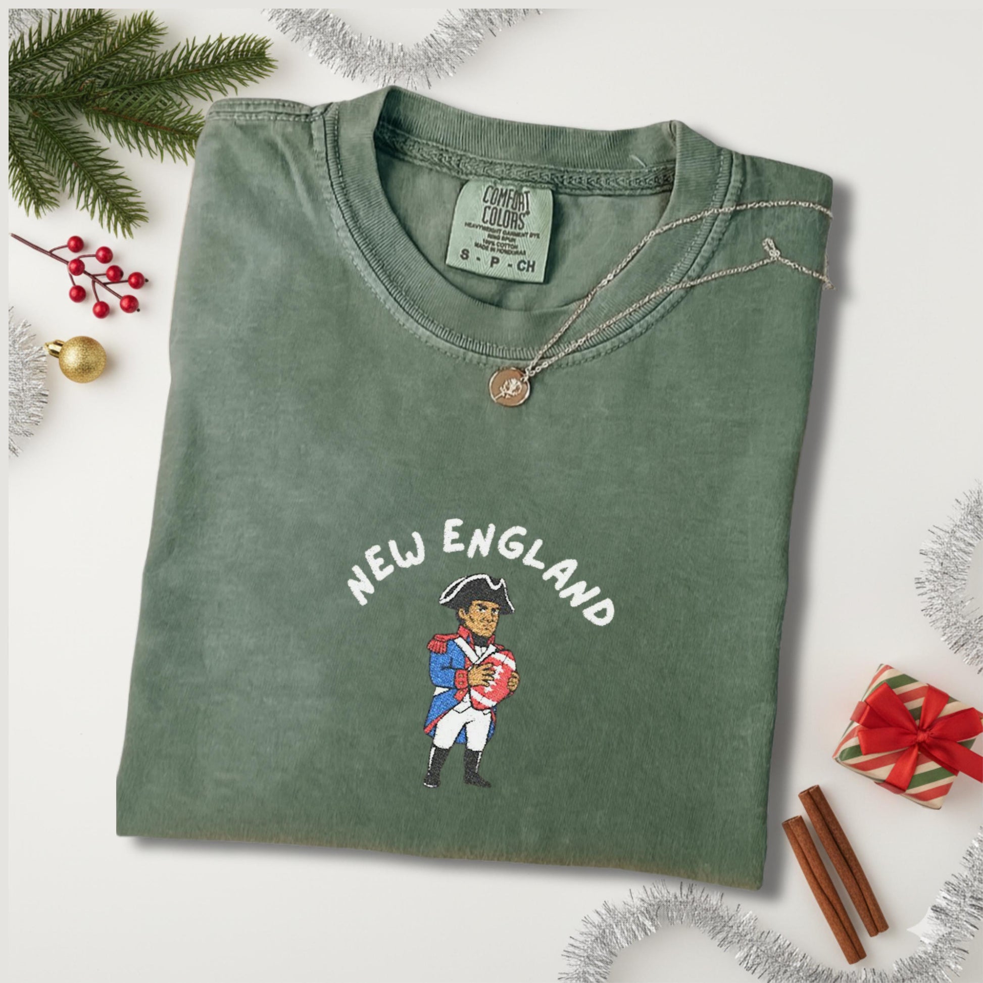 Embroidered New England Football Shirt – Vintage Game Day Sweatshirt | Unisex Sweater for Men & Women | Sports Fan Gift