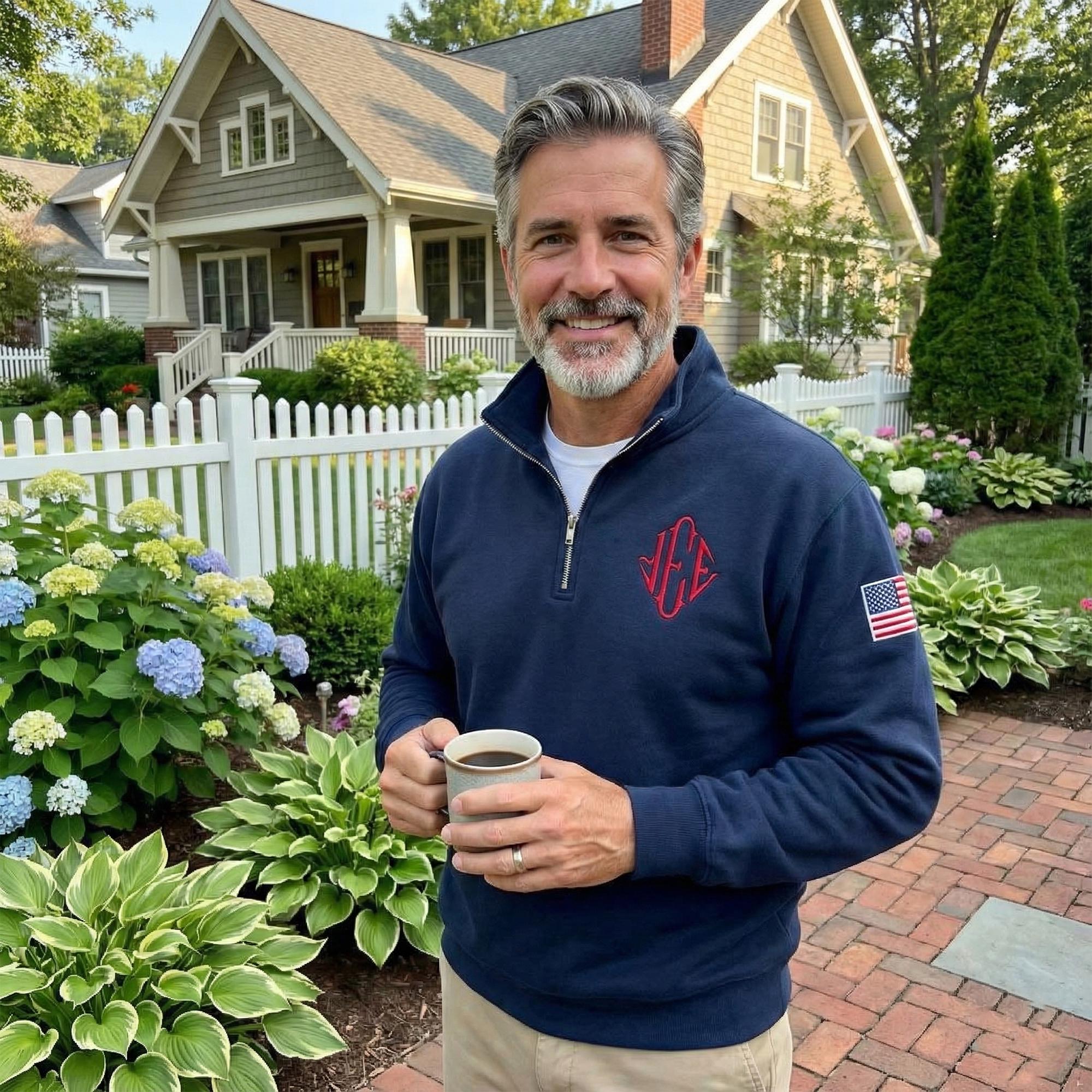 Embroidered J.E.E. Epstein Quarter Zip Sweatshirt, Viral Meme Jeffrey JEE Monogram Unisex Sweater, Jeffrey Epstein Embroidery Merch