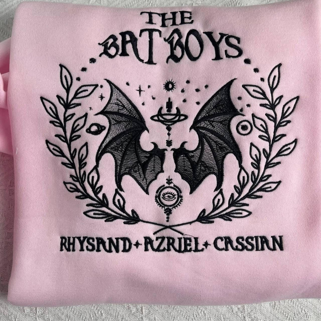 Bat Boys Embroidered Sweatshirt, Acotar Velaris Hoodie, Bookish Fan Gift