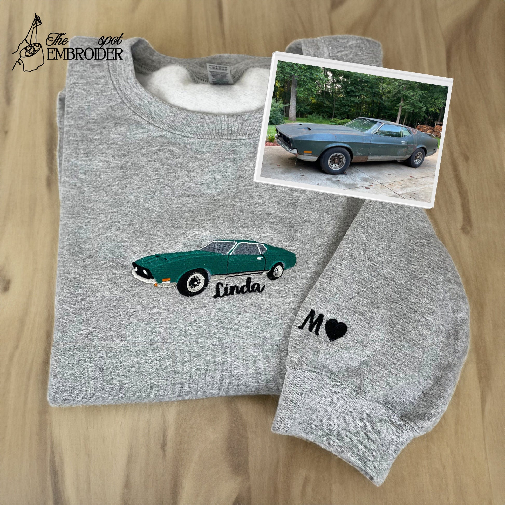 Fathers day Custom Car Embroidered Hoodie, Christmas Gifts for Boyfriend, Car Lover , Cars Lover Couple
