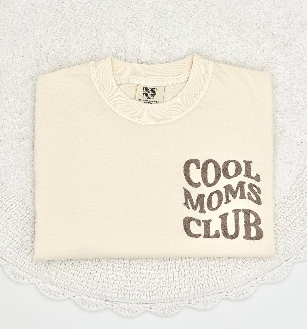 Embroidered Cool Moms Club TShirt , Mother's Day Gift, Mom Shirt, Special Parent Teem, Baby Announcement