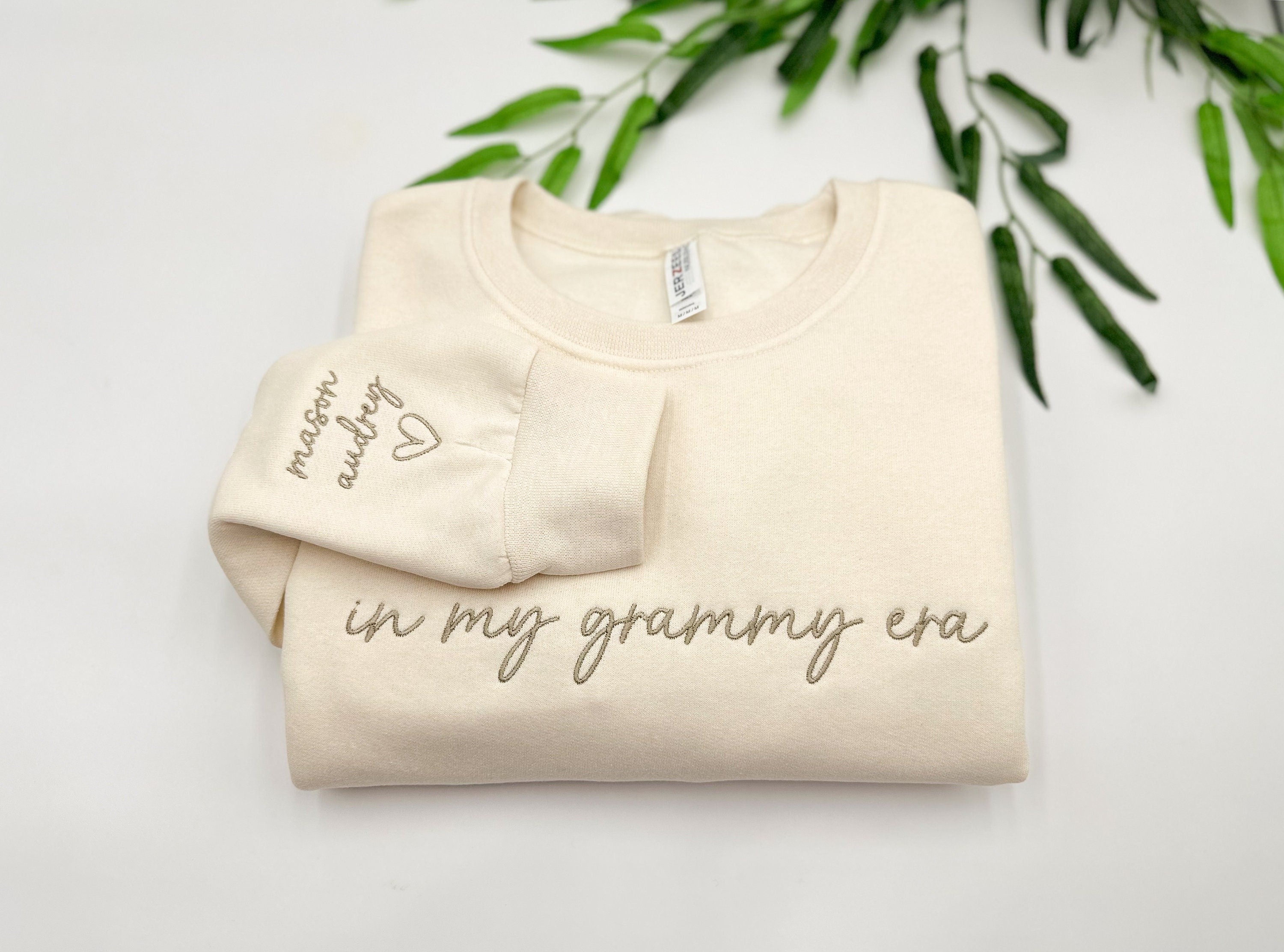 In My Grammy Era Embroidered Sweatshirt, Personalized Grandma Crewneck, Minimal Cozy Pullover, Gift for Grammy