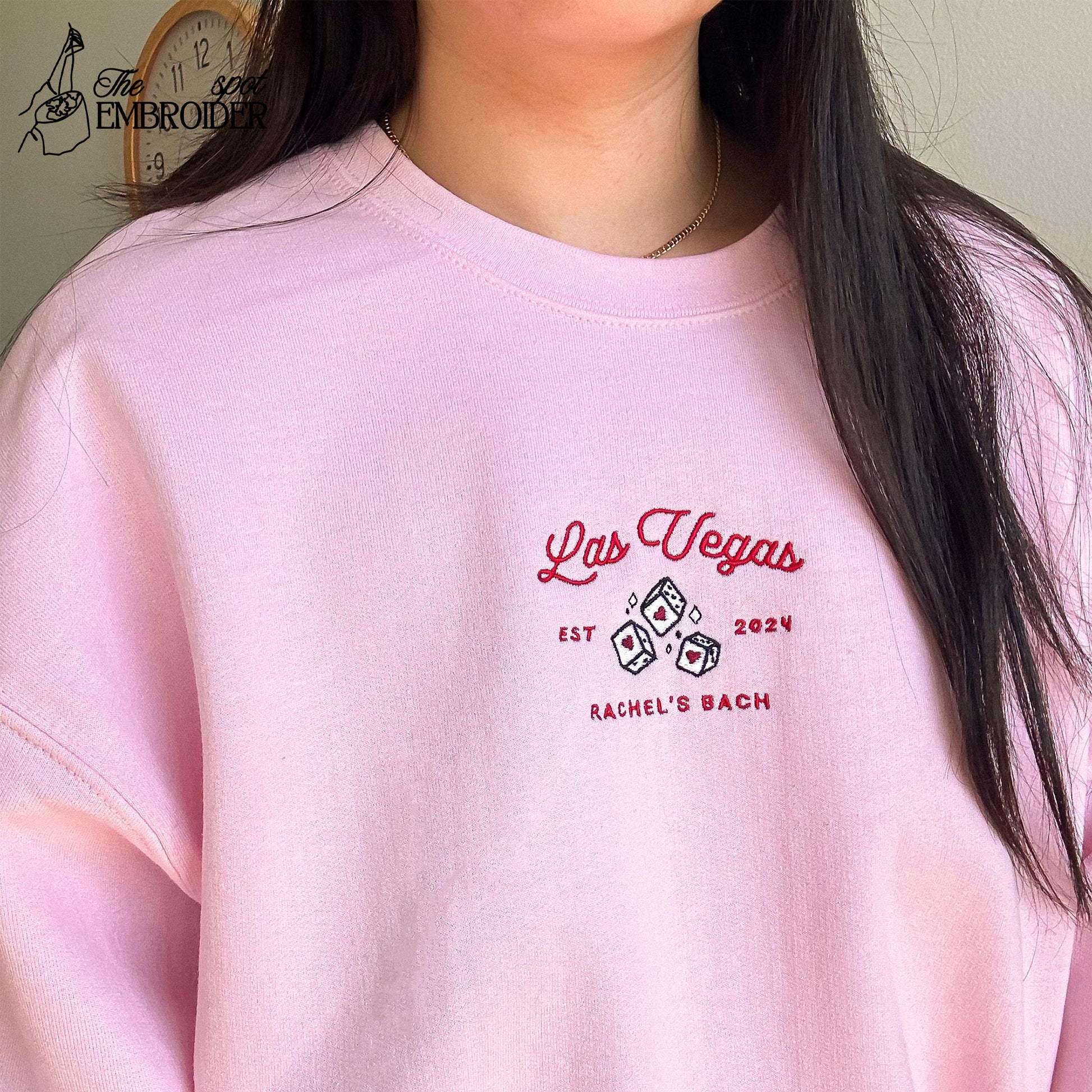 Custom Camp Bachelorette Embroidered Sweatshirt, Personalized Vintage Camp Bach crewneck, Hiking Bridal Party sweater, Lake Bachelorette