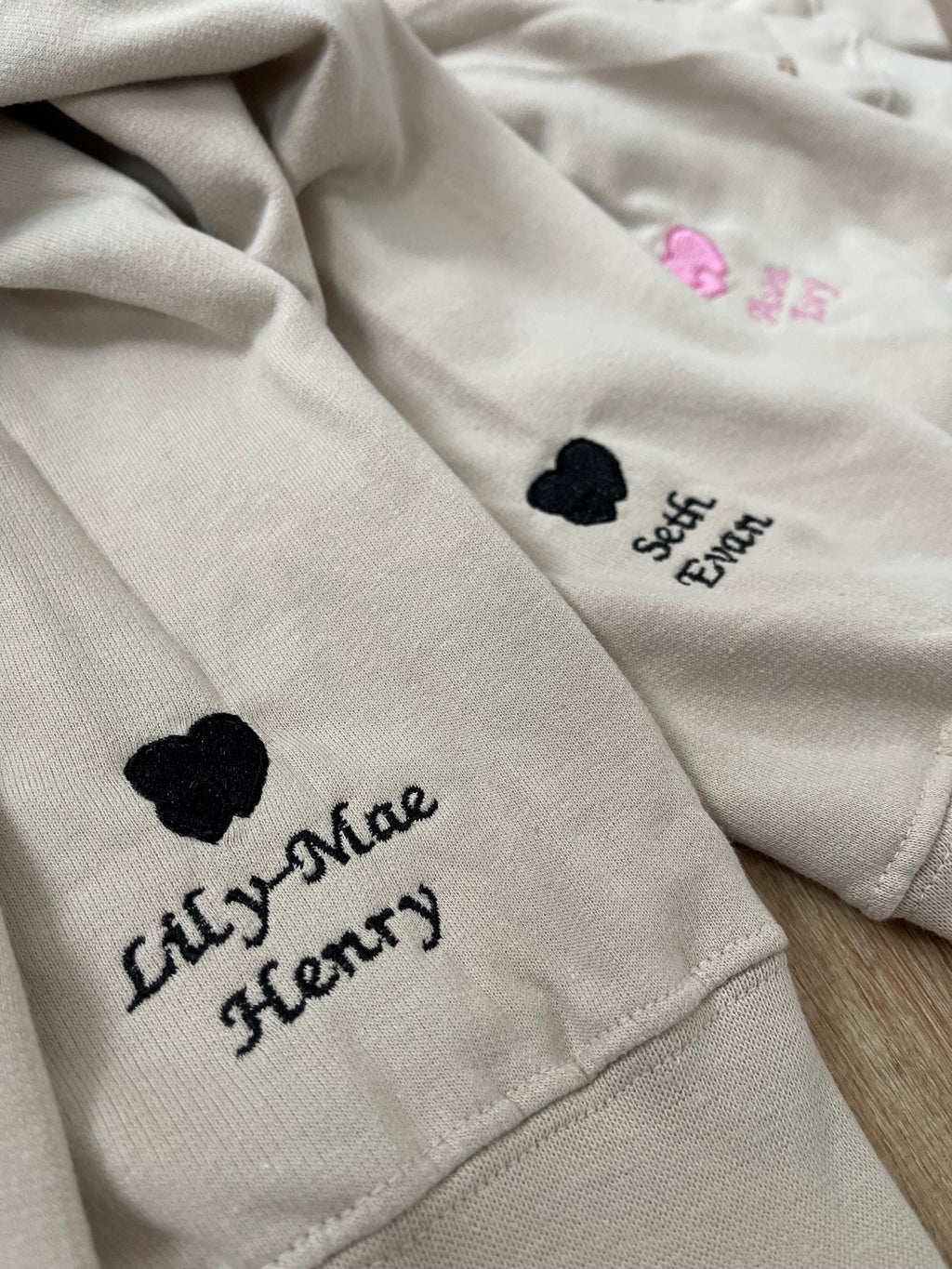 Personalized Mama Hoodie with Names on Sleeve, Custom Embroidered Cuff Sweatshirt, New Mom Hoodie, Mama Jumper, Mother’s Day Gift for Her