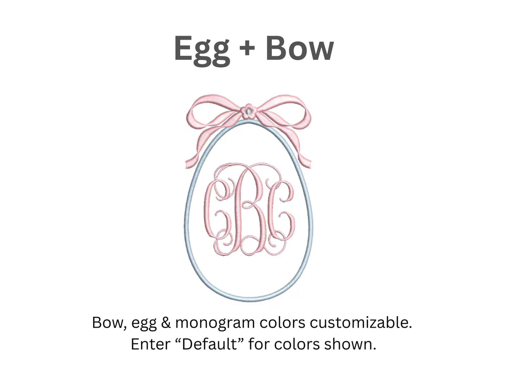 Personalized Bow For Easter Basket, Custom Embroidered Monogram Bow, Nursery Decor