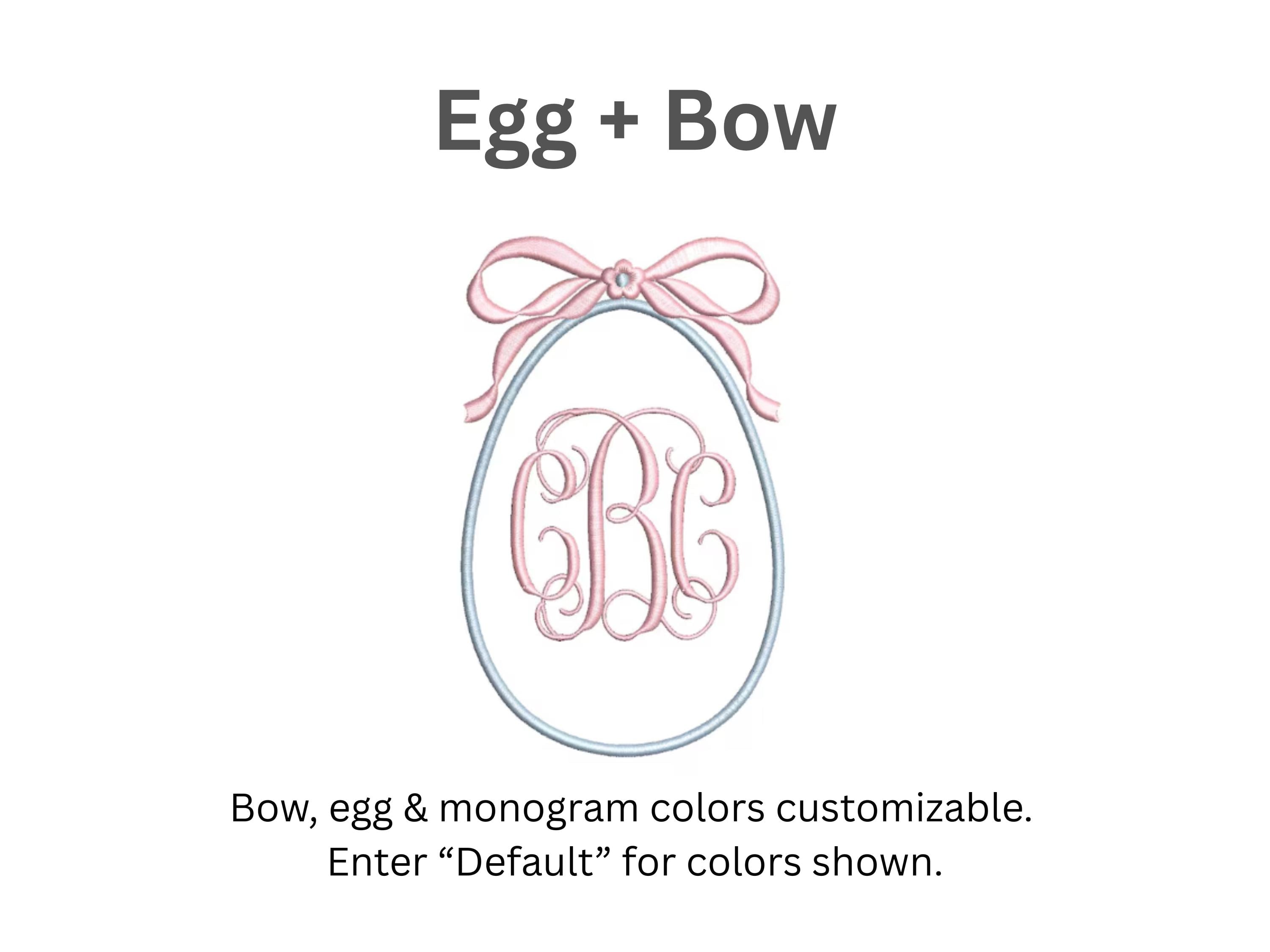 Personalized Bow For Easter Basket, Custom Embroidered Monogram Bow, Nursery Decor
