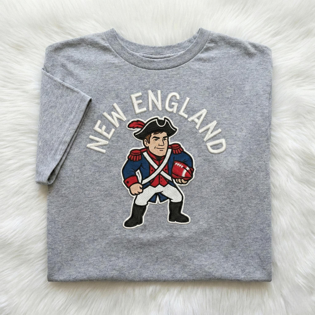 New England Football Embroidered Sweatshirt – Patriots Fan Gift Crewneck | Game Day Hoodie | Drake Maye Inspired Apparel