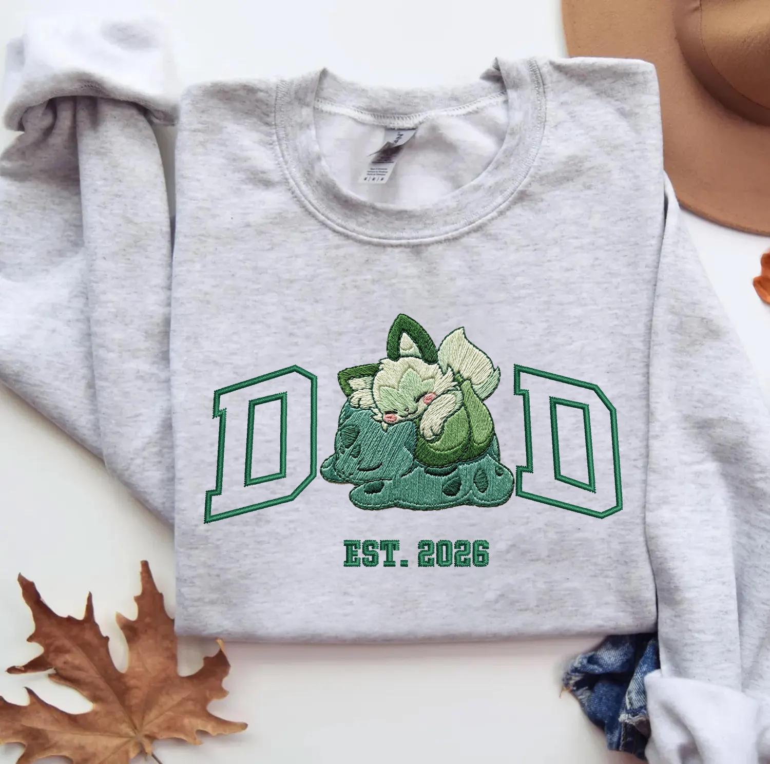Embroidered Pokedad Character Hoodie, Cute Poke Dad Characters Sweatshirt, Embroidered Anime Shirt, Anime Lover Sweatshirt