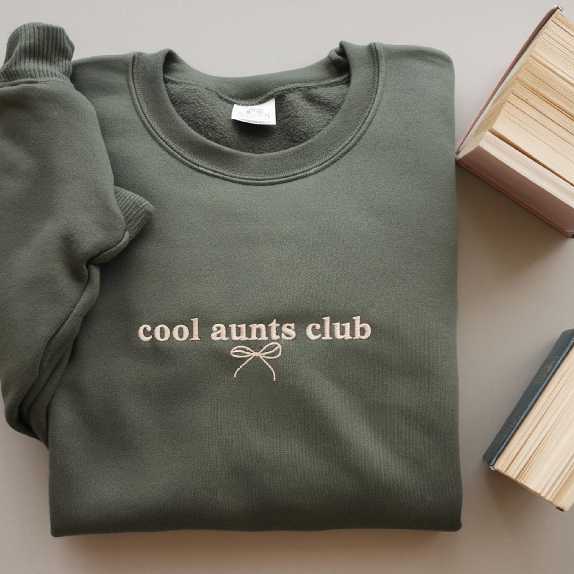 Cool Aunts Club Embroidered Sweatshirt, Pregnancy Announcement Shirt, Shirt For Aunt, Baby Reveal, Trendy Aunt T-Shirt, Best Friend Gift