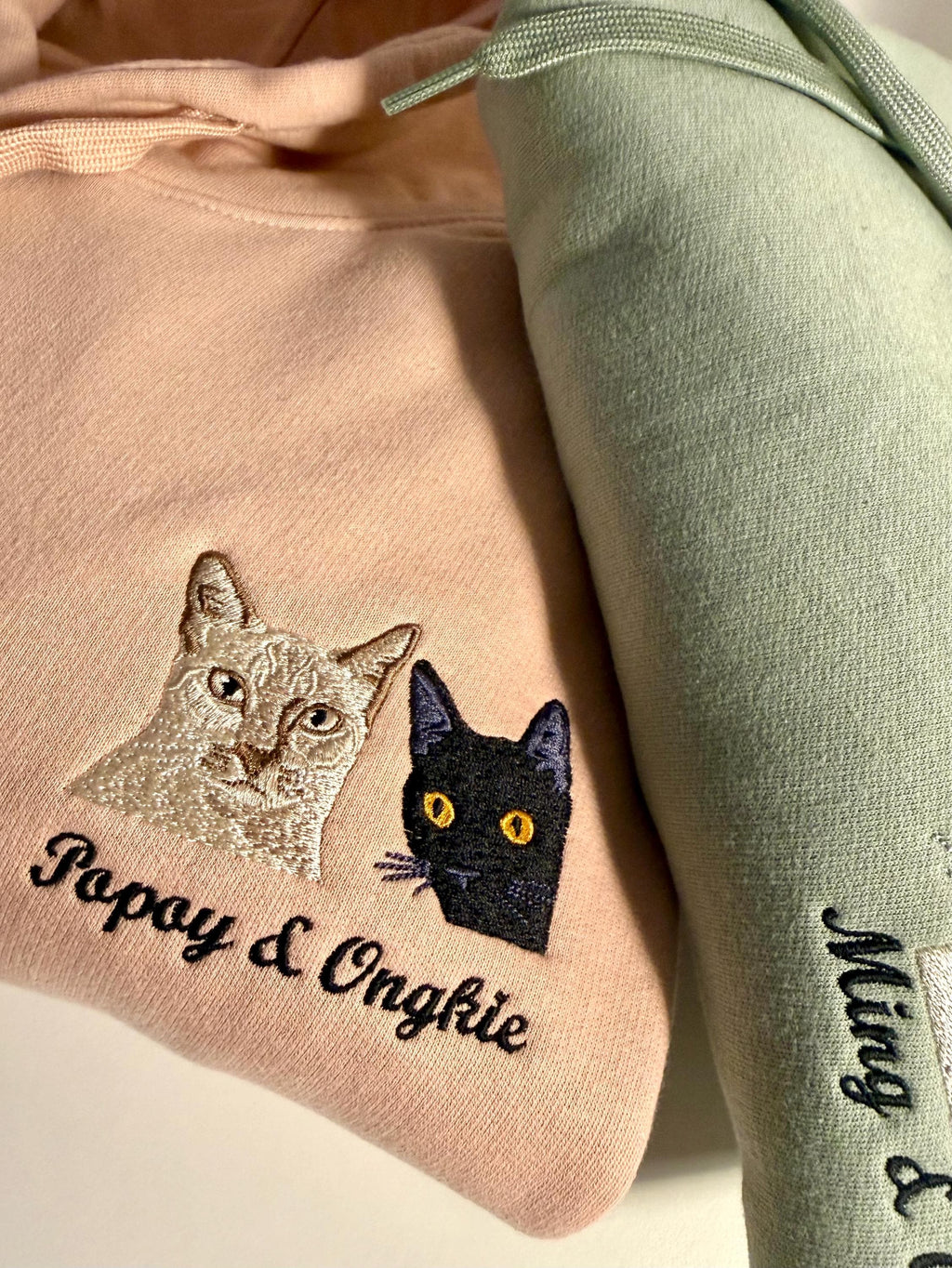 Custom Pet Embroidered Sweatshirt, Personalized Dog and Cat Portrait Hoodie, Unique Pet Face and Name Gift, Custom Embroidery for Pet Lovers