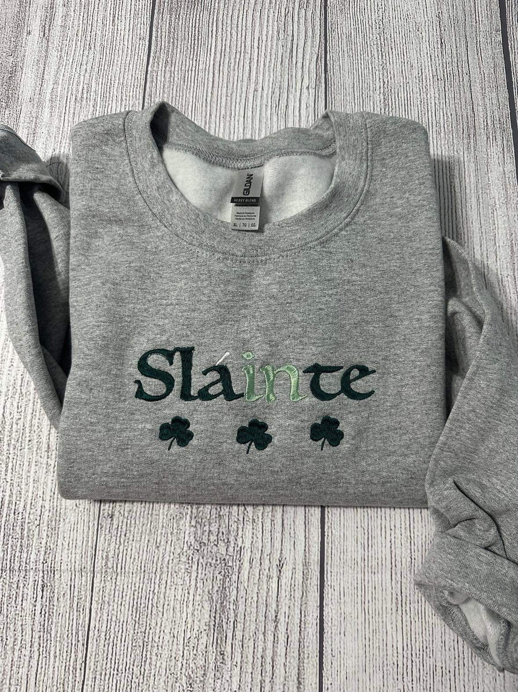 Sláinte Embroidered Sweatshirt – Shamrock St. Patrick’s Day Crewneck, Irish Lucky Sweatshirt