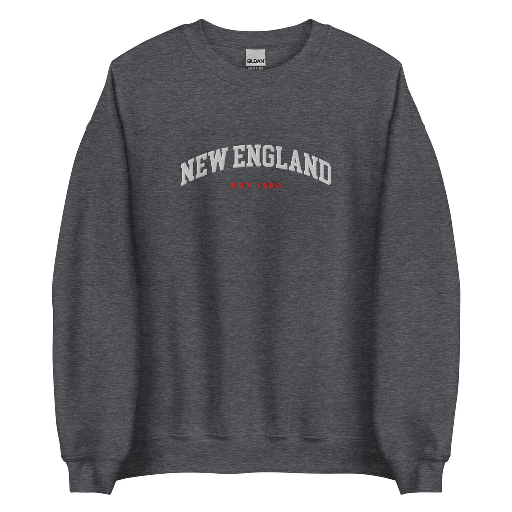 Embroidered New England Football Crewneck, Vintage Game Day Sweatshirt, Cozy Retro College Style fall pullover, UNISEX