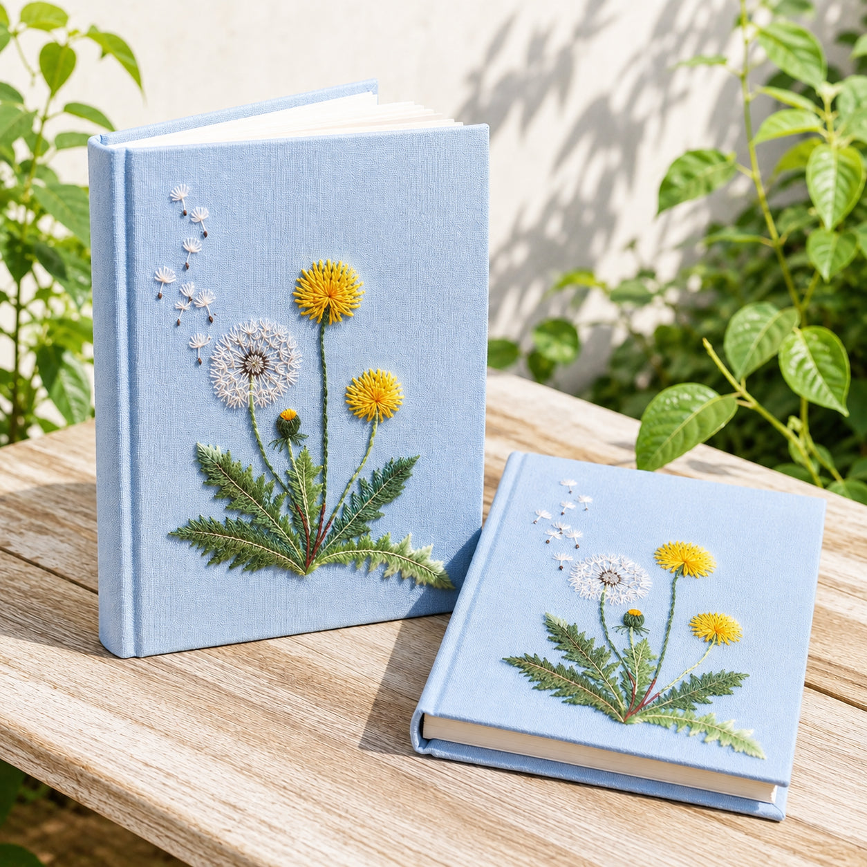 Hand Embroidered Floral Journal Notebook, Personalized Floral Notebook With Name, Linen Fabric Hard Cover Notebook, Special Custom Handmade Gift and Keepsakes ENB03