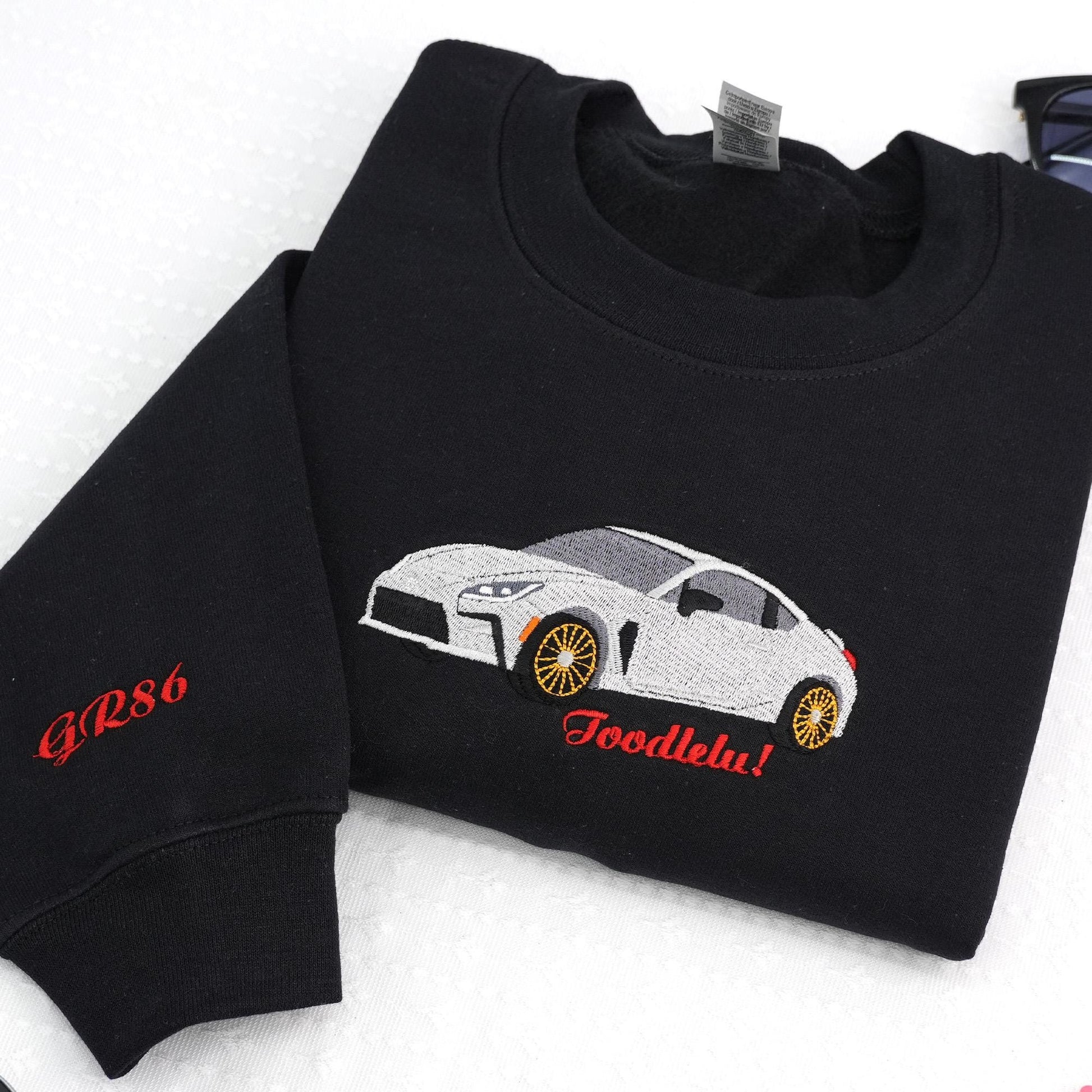 Custom Car Embroidery Sweatshirt, Father’s Day Gift for Dad, Personalized Car Outline Sweater, Classic Car Crewneck