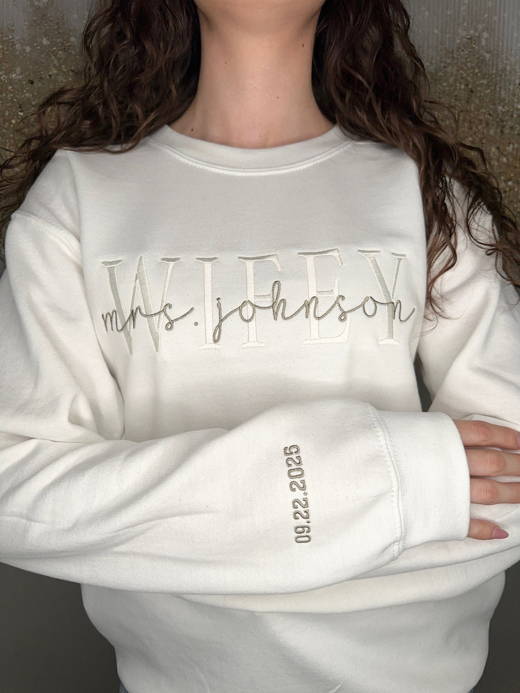 Embroidered Wifey Sweatshirt, Hoodie, Personalized Gift for Wife, Mom Embroidered Sweater, Wedding Gift Bride, Mother's Day Gifts