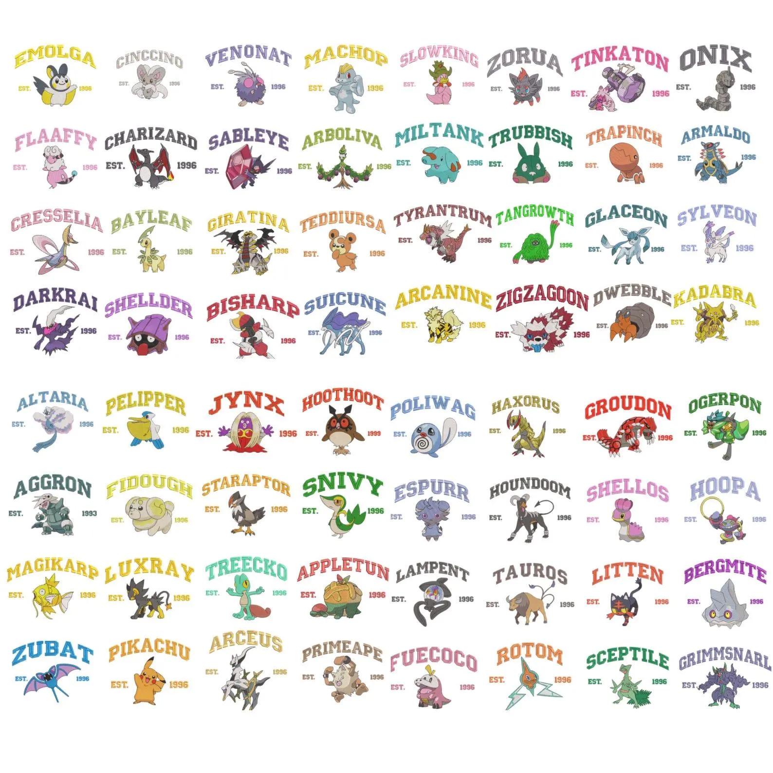 Custom Poke Anime Embroidered Sweatshirt, Personalized Character Crewneck, Gift for Her & Him