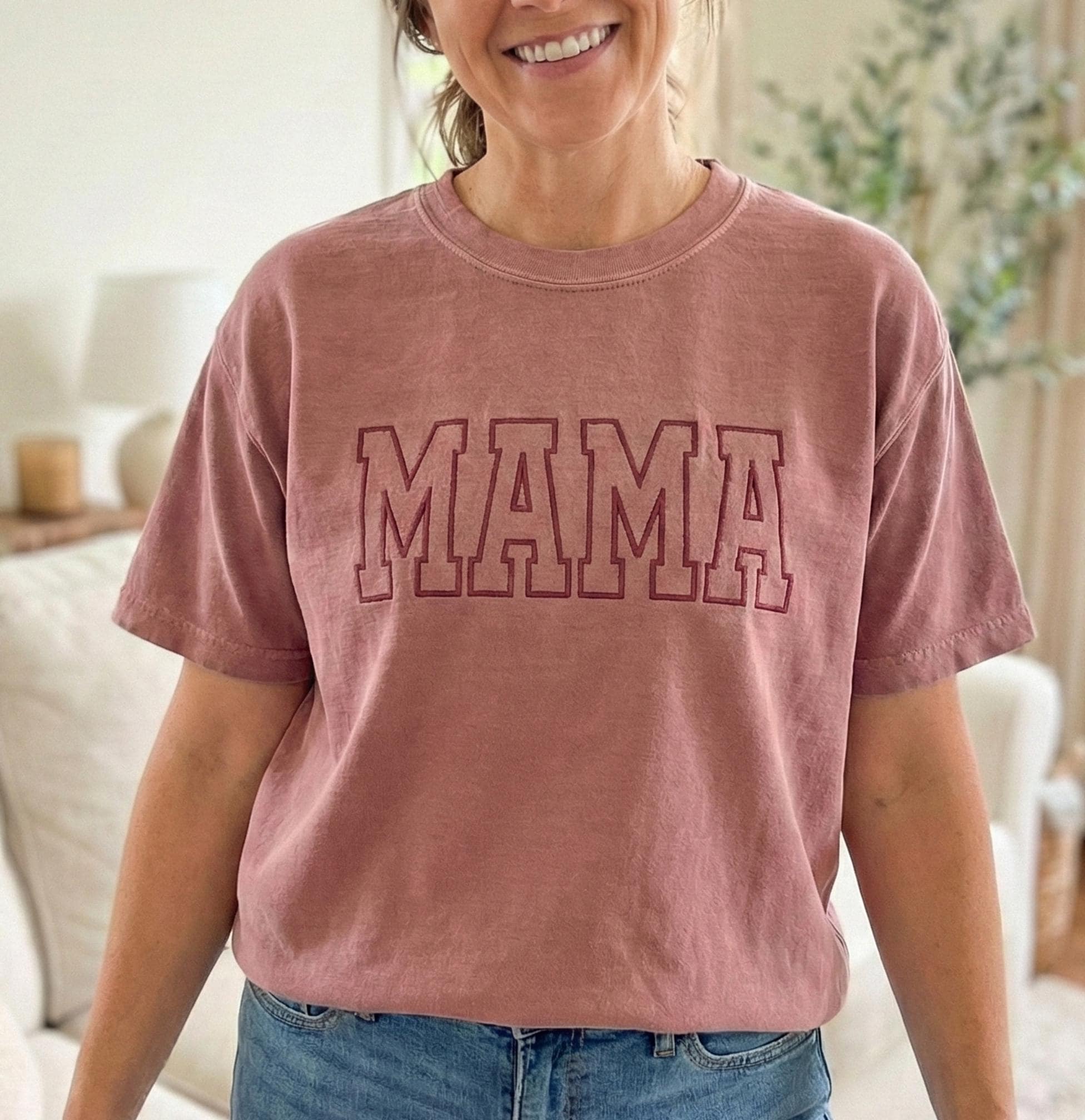 Custom Mama Embroidered Sweatshirt, Name On Sleeve With Heart, Mama Est Year Shirt, Grandma Shirt With Date, Gift For New Mom,Mothers Day Gift