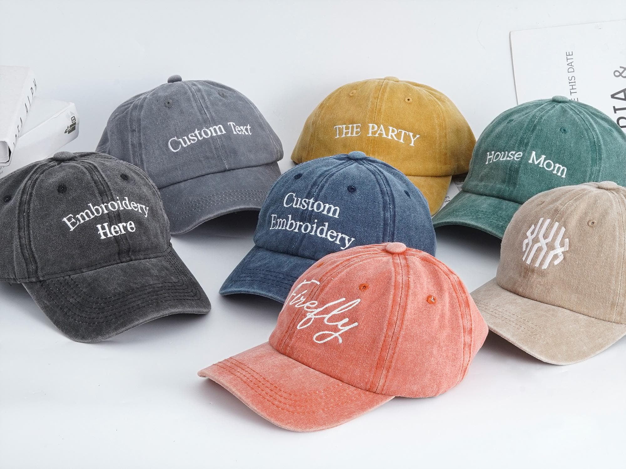 Personalized Text Hat, Custom Logo Embroidered Hat, Retro Baseball Hat, Vintage Style Trucker Hat, Fathers Day Gift, Unisex Baseball Hat.