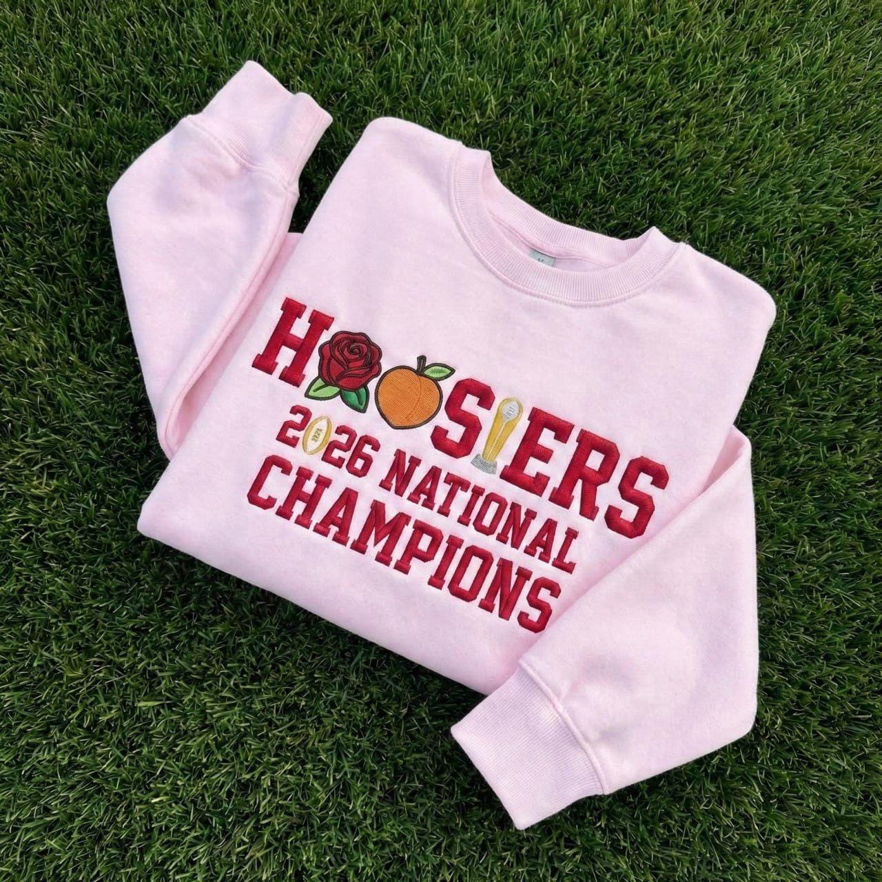 Indiana Football Embroidered 2026 National Champs Sweatshirt, Trendy Game Day T-Shirt, Unisex Hoodie, College Football Fan Gift