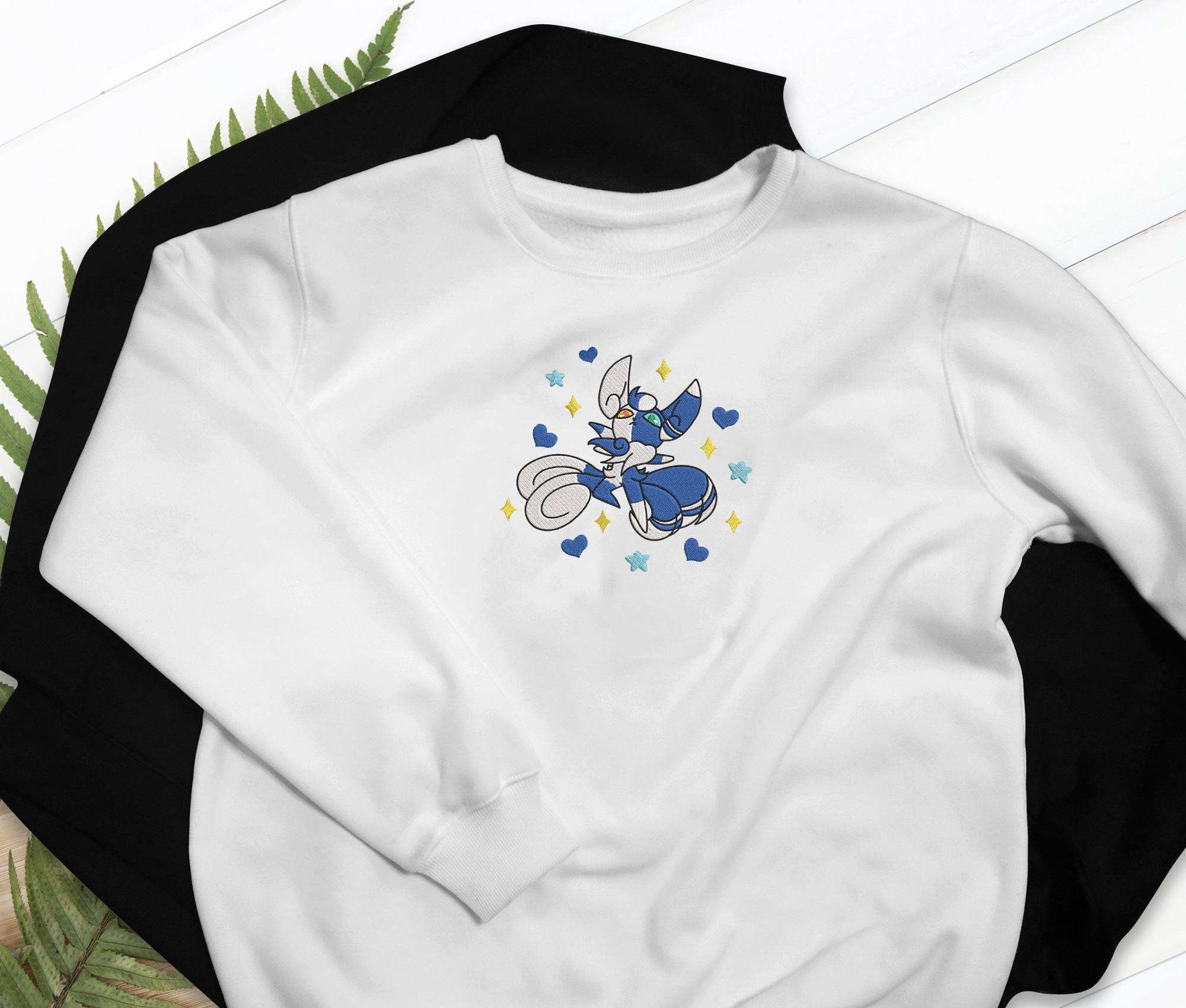 Leafeon PKM Embroidery, Embroidered Anime Sweatshirt, Embroidered Anime Shirt, Anime Lover Sweatshirt, Gift For Her (Copy)