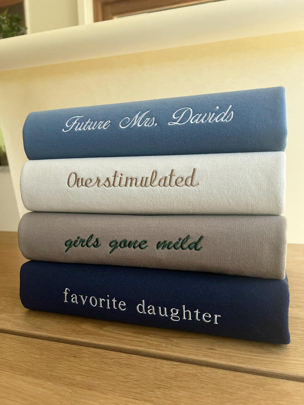 Custom Embroidered Sweatshirt, Personalized Crewneck, Custom Text Sweatshirt, Embroidered Text Crewneck, Gift for Bride, Mothers Day Gift