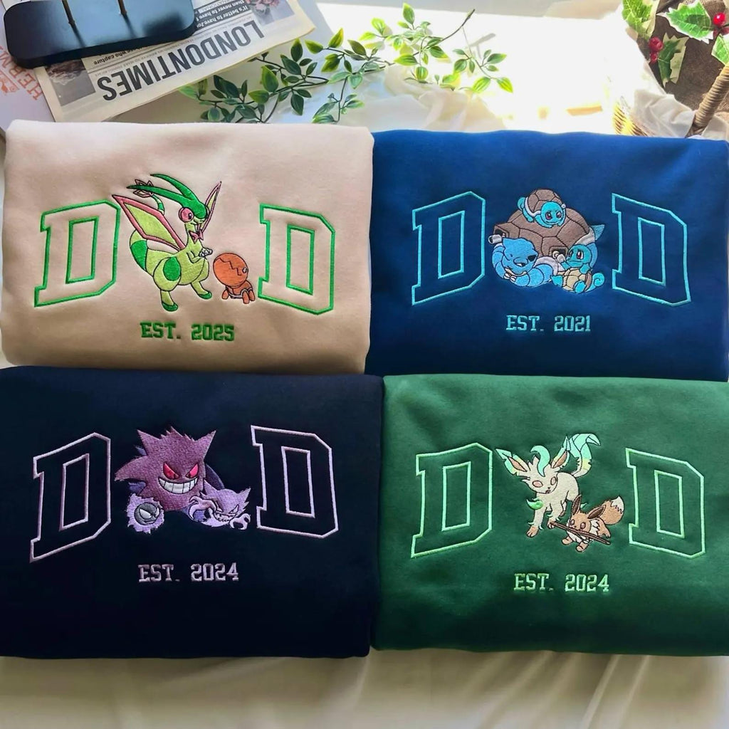 Custom PokeMom Embroidered Shirt, Mother's Day Gift, Birthday Gift For Mom, Pocket Beast, Personalized Anime Characters Sweatshirt