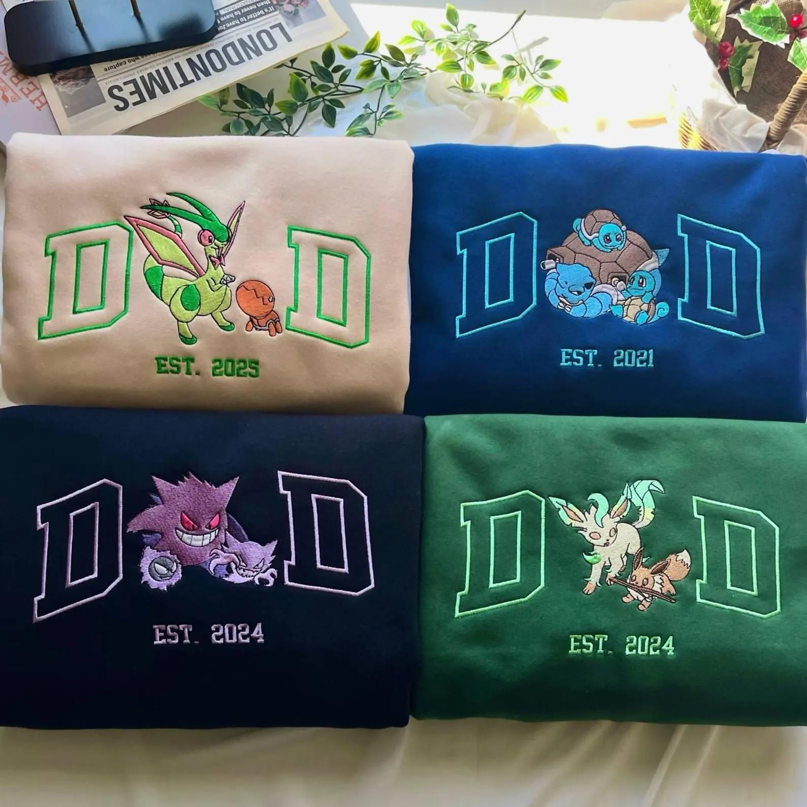 Custom PokeMom Embroidered Shirt, Mother's Day Gift, Birthday Gift For Mom, Pocket Beast, Personalized Anime Characters Sweatshirt