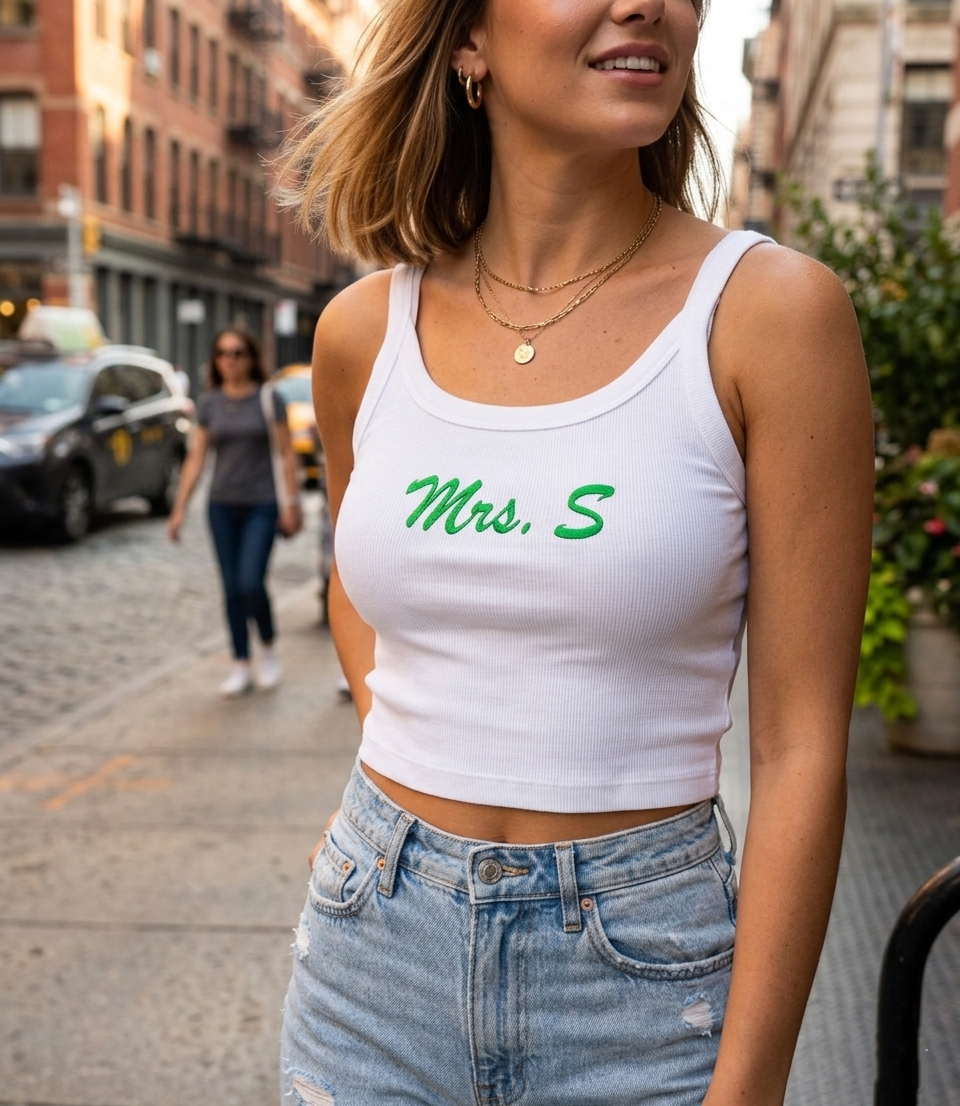 Custom Bachelorette Embroidered Tank Top, Personalized Mrs Tank, Bride & Bridesmaid Party Top, Bridal Shower Gift, Bridesmaid Tanks