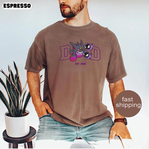 Custom Anime Dad Embroidered  Shirt, Personalized Father's Day Gift