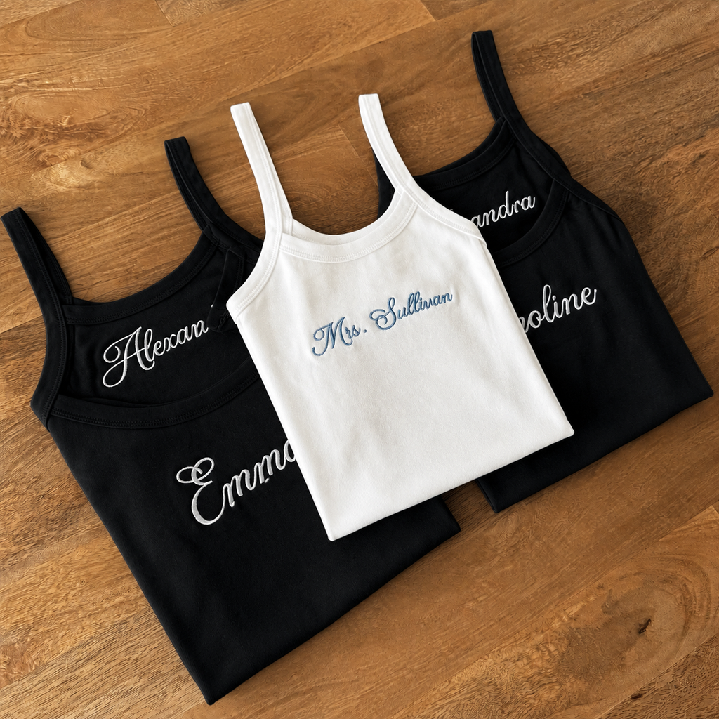 Personalized Bride Shirt, Embroidered Bride Crop Tank Top, Engagement Gift, Bride To Be Gift, Bridal Shower Gift