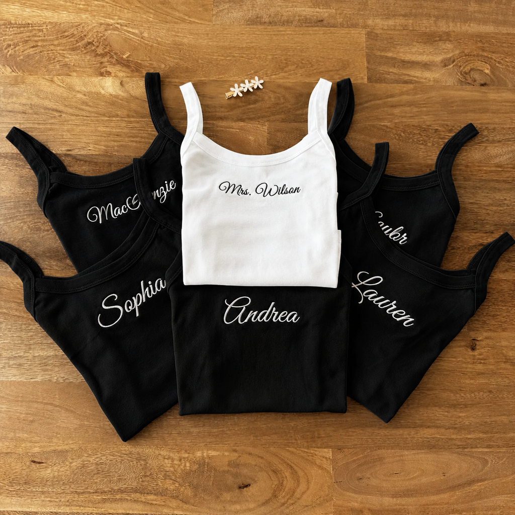 Personalized Bride Shirt, Embroidered Bride Crop Tank Top, Engagement Gift, Bride To Be Gift, Bridal Shower Gift