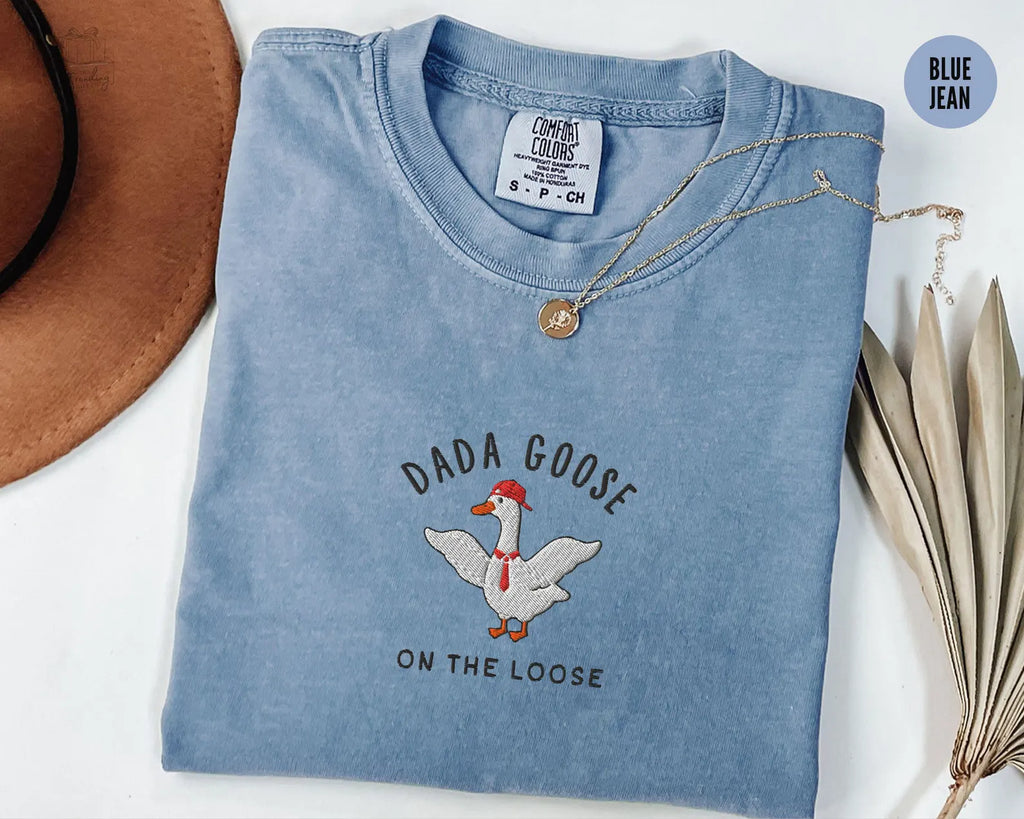 Dada Goose Embroidered Shirt, Funny New Dad Pregnancy Announcement Gift