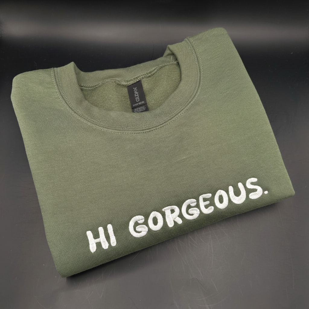 Personalized Embroidered Crewneck, Custom Text Sweatshirt, Minimal Custom Embroidery