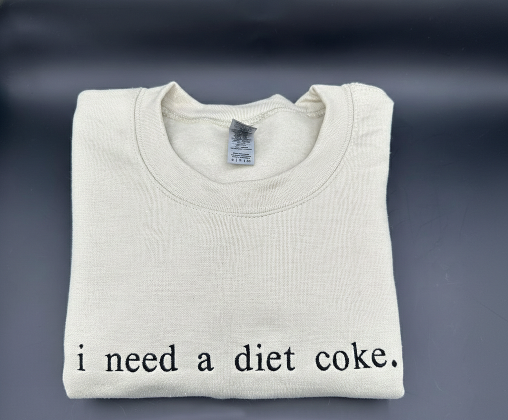 Personalized Embroidered Crewneck, Custom Text Sweatshirt, Minimal Custom Embroidery